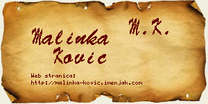 Malinka Ković vizit kartica